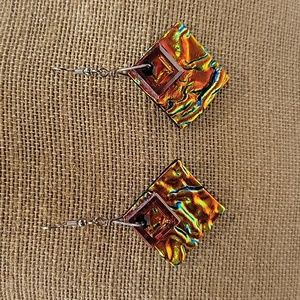 Brilliant Color Glass Earrings Handcrafted